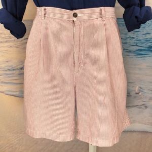 Izod Light Red Striped Sear Sucker Shorts